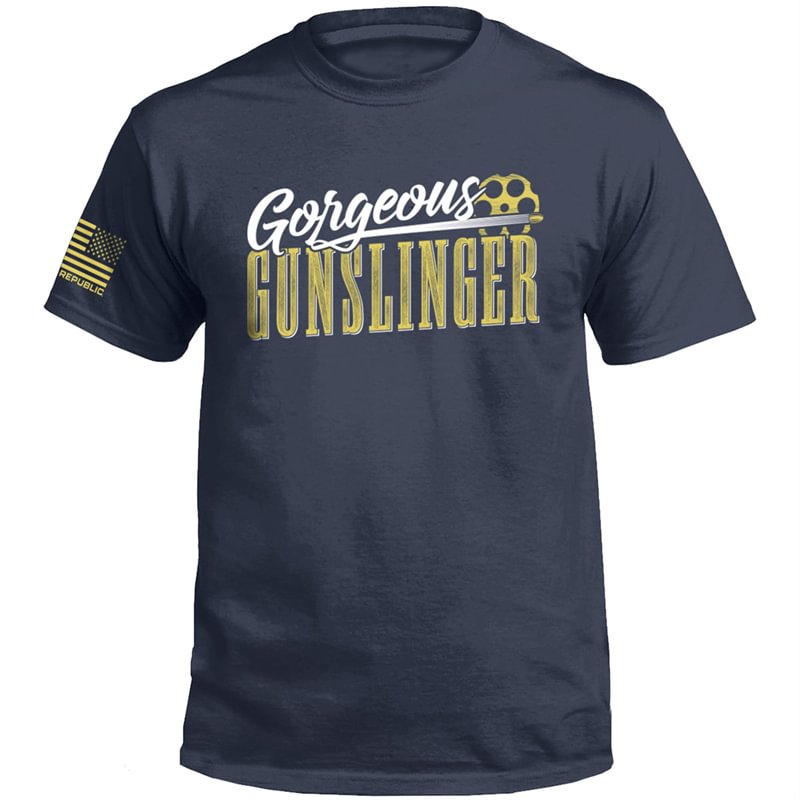 "Gorgeous Gunslinger"Printed T-Shirt