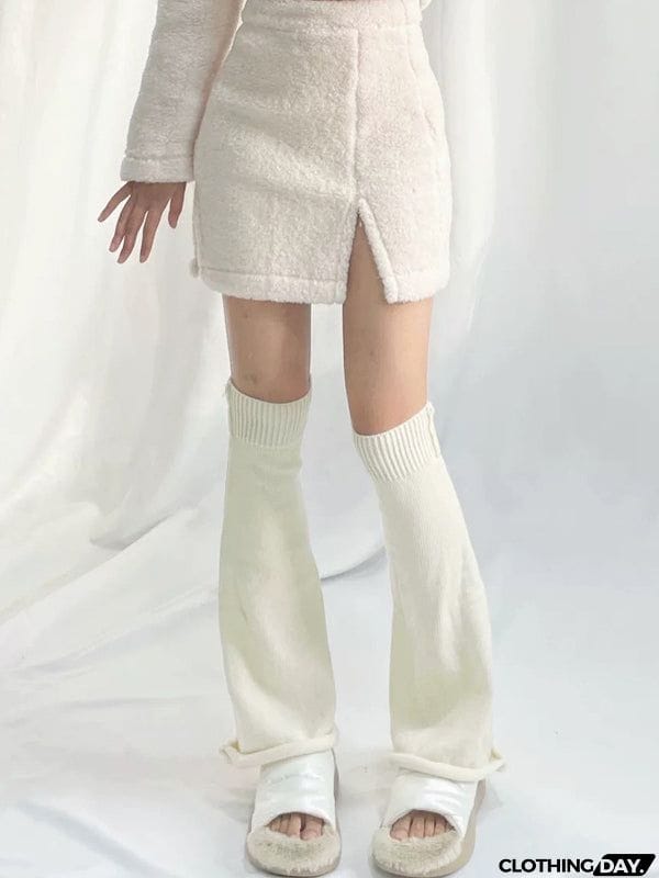 Leisure Fashion Knitting Solid Color Flared Leg Warmers Accessories