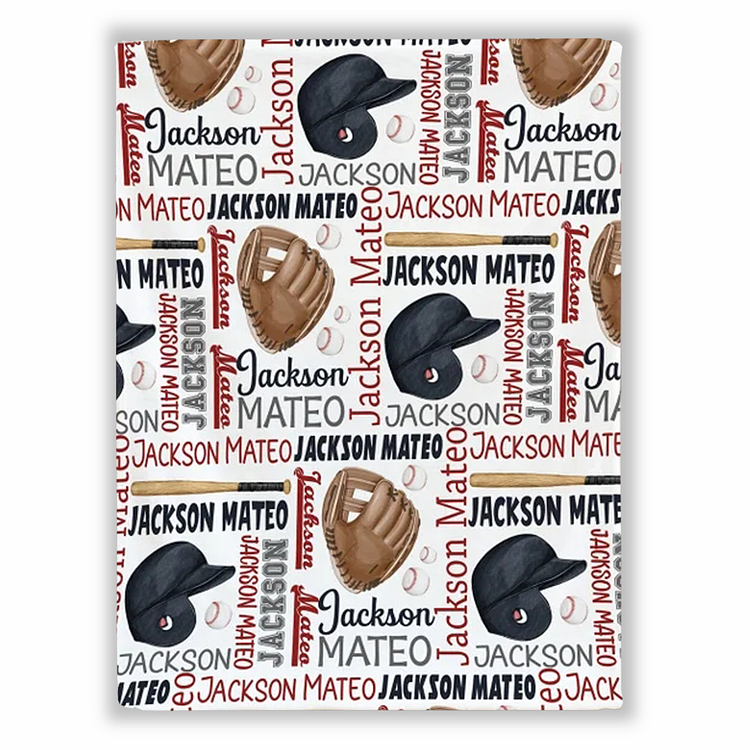 BlanketCute-Personalized Lovely Kid Baseball Blanket with Your Kid's Name | 04