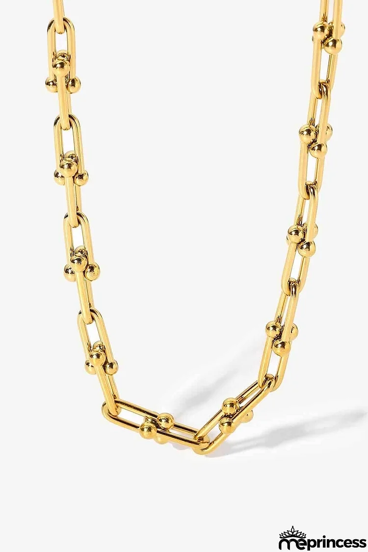 18K Stainless Steel U-Shape Chain Necklace