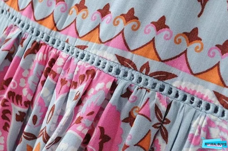 Bohemian long-sleeved lace sunscreen loose blouse