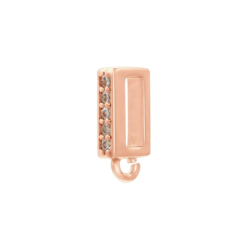 1 Piece Copper Zircon 18K Gold Plated Geometric Melon Seed Buckle