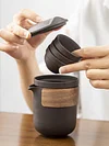Light luxury portable purple clay travel kung fu tea set