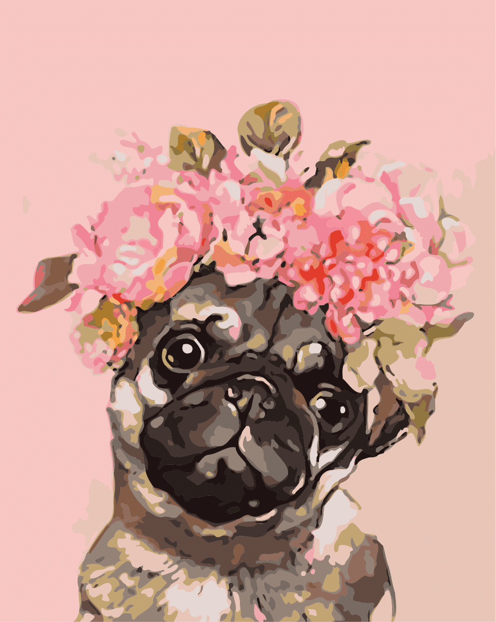 

Dog With Flower Crown – Paint By Numbers - 40*50CM, 501 Original