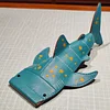 Purely handmade genuine leather cute shark-shaped glasses bag pencil case