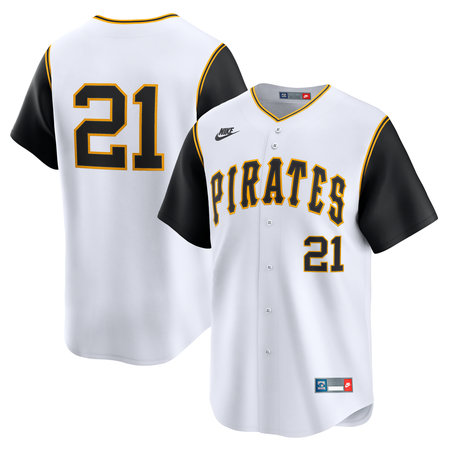 Youth Pittsburgh Pirates #21 Roberto Clemente Nike White Cooperstown Collection Limited Jersey