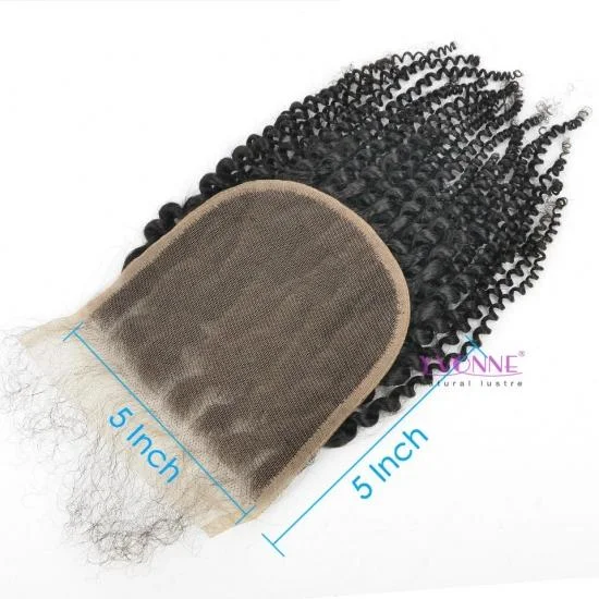Yvonne Hair 4B 4C Kinky Coliy 5x5 Lace Closure Free Part Swiss Lace 100% Human Hair Closure With Baby Hair