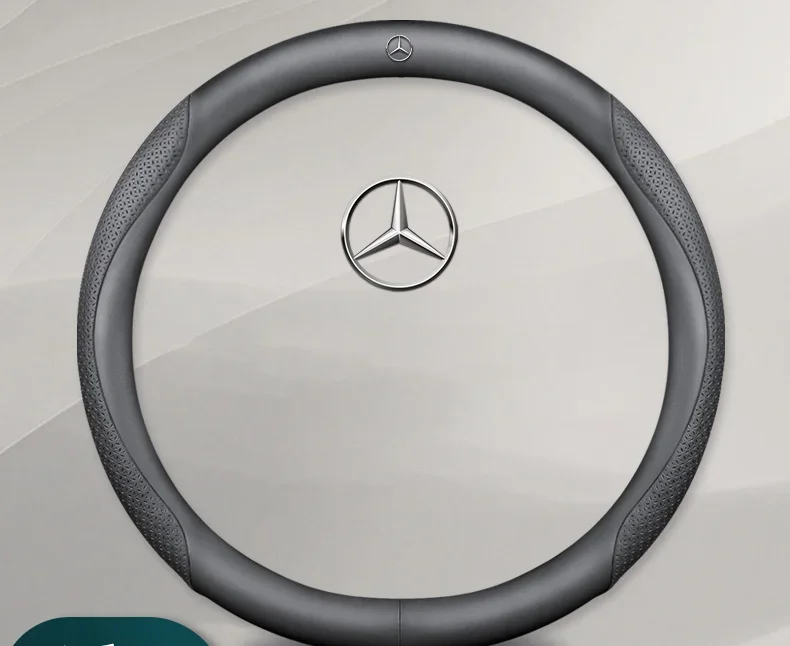 Car leather steering wheel cover