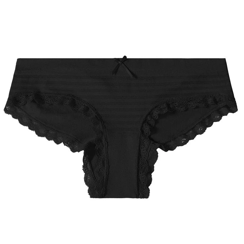 FINETOO M-3XL Plus Size Panties Women Stripe Briefs Underwear Comfortable Ladies Underpants Soft Panty Female Lingerie 10 Colors