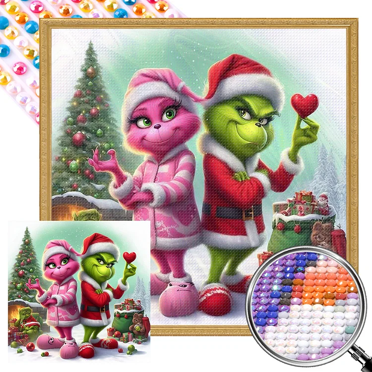 Partial AB Drill - Full Round Diamond Painting - Christmas Characters 30*30CM