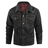 Men's Western Plaid Flannel Denim Casual Jacket by Inlyline