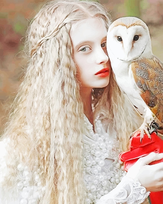 

Girl with Owl – Paint By Numbers - 40*50CM, 501 Original