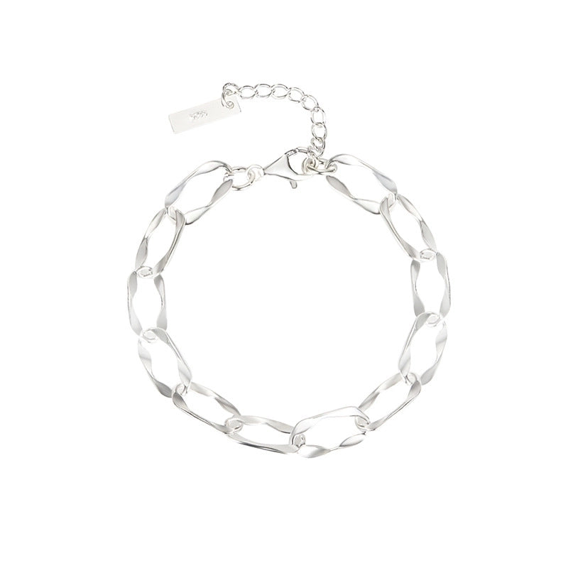 925 Sterling Silver Bracelets Casual Modern Style Minimalist