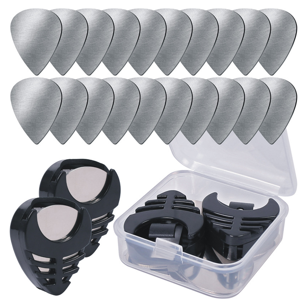 

20pcs Stainless Steel Guitar Picks Metal Electric Bass Plectrum with Box, 501 Original