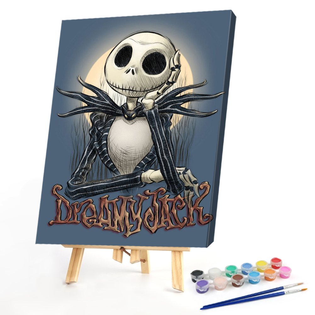 

40*50CM - Paint By Numbers - Skeleton Face, 501 Original