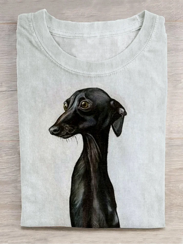 Funny Dog Dachshund Casual Print T-shirt