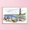 Shell Lighthouse-14CT Stamped Cross Stitch Kit(16x22cm)