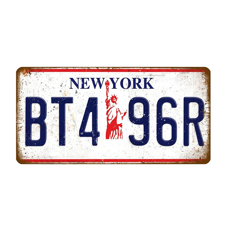 New york bt496r - permis de plaque de voiture - 5.9x11.8inch