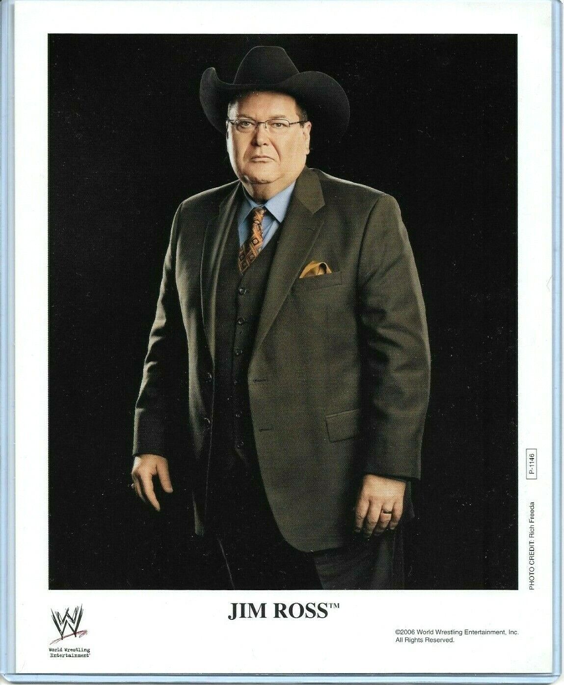 WWE JIM ROSS P-1146 OFFICIAL LICENSED AUTHENTIC ORIGINAL 8X10 PROMO Photo Poster painting RARE