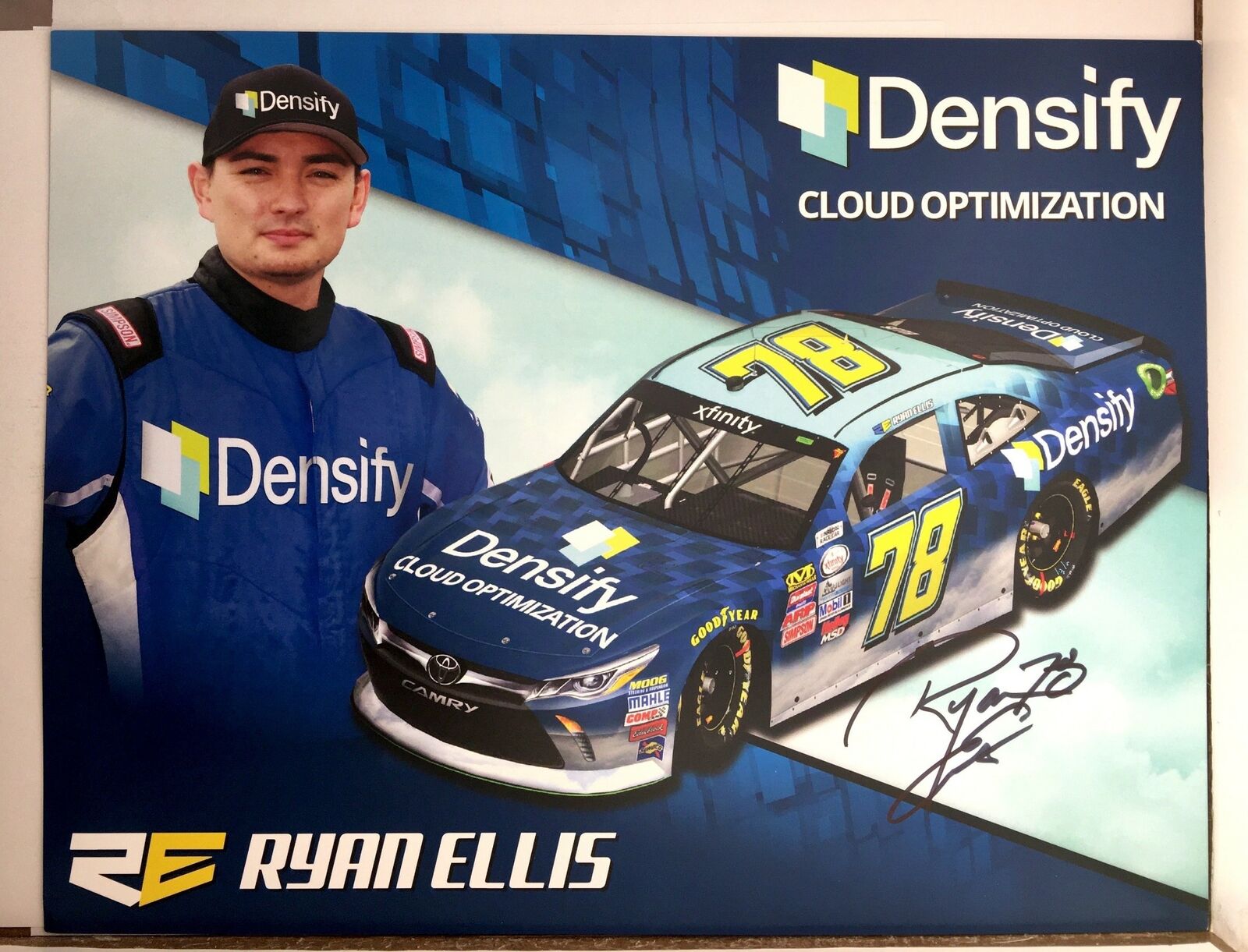 Ryan Ellis Signed 8.5x11 Photo Poster painting Promo Hero Card Postcard NASCAR  SHIP Auto AU