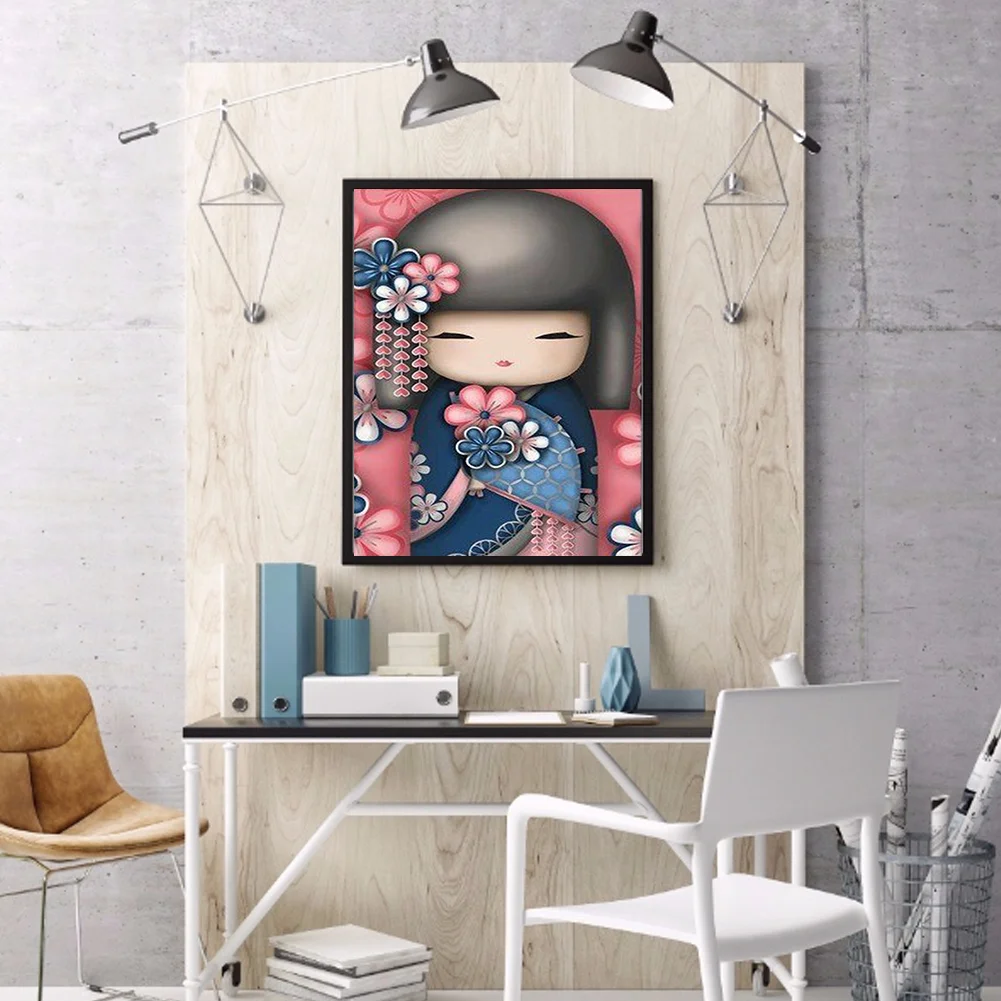 Diamond Painting - Full Round Drill - Kokeshi Doll