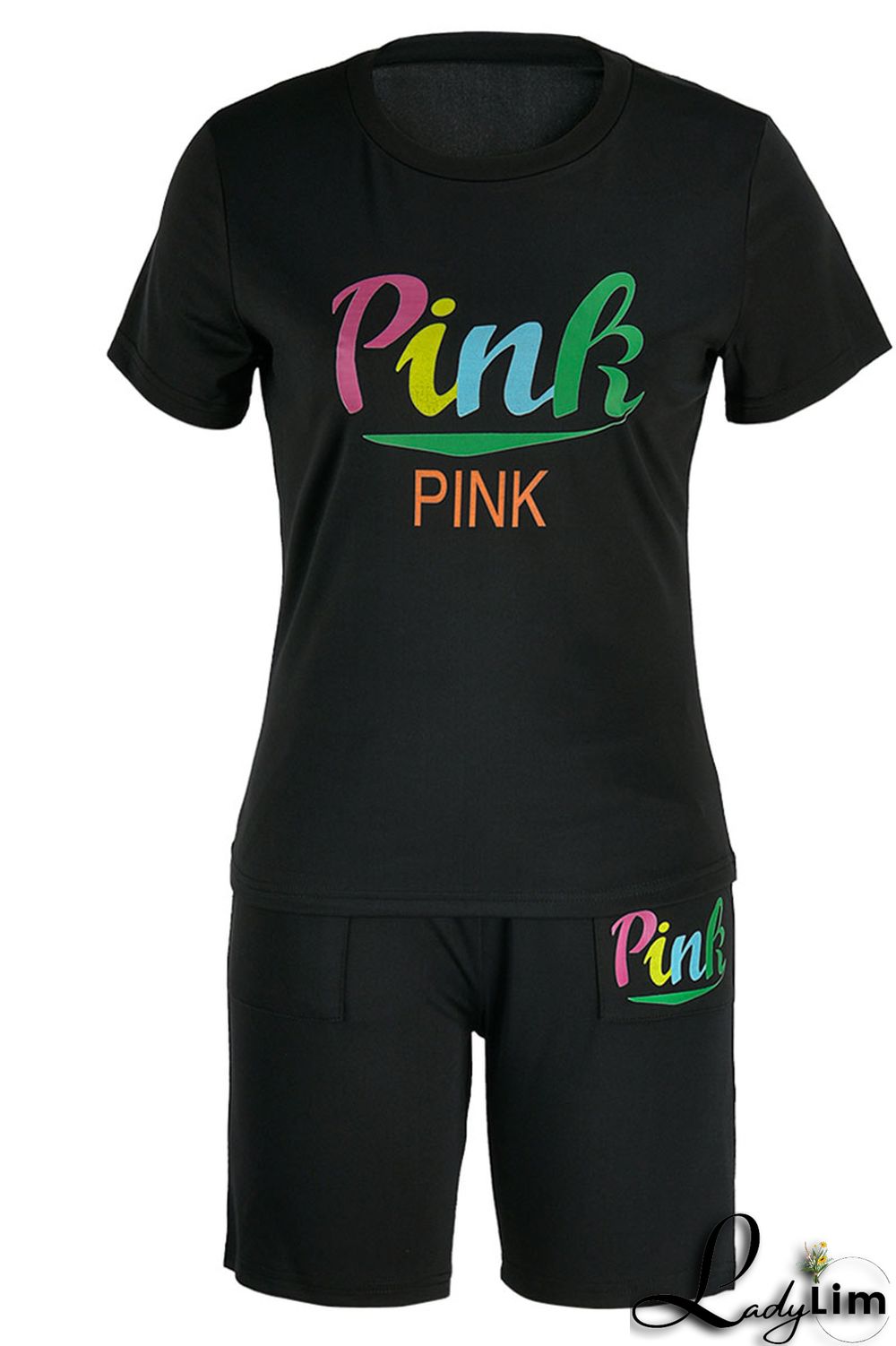 Yellow Casual Print Patchwork O Neck Short Sleeve Two Pieces