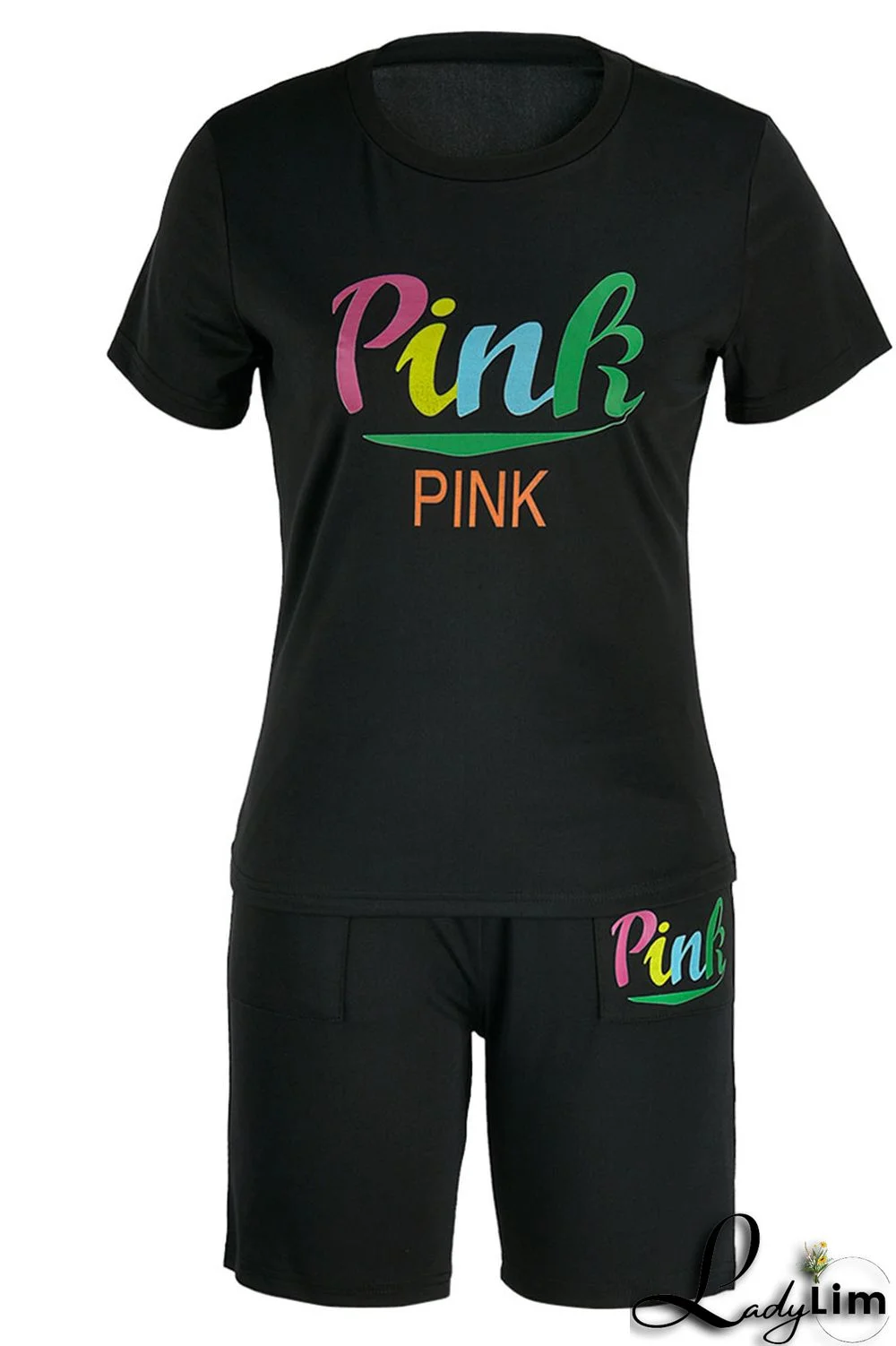 Yellow Casual Print Patchwork O Neck Short Sleeve Two Pieces