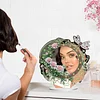 DIY Diamonds Painting Special Shaped Crystal Drill Crafts Mirror Desk Ornament Decor Kit(Flower Dragonfly)