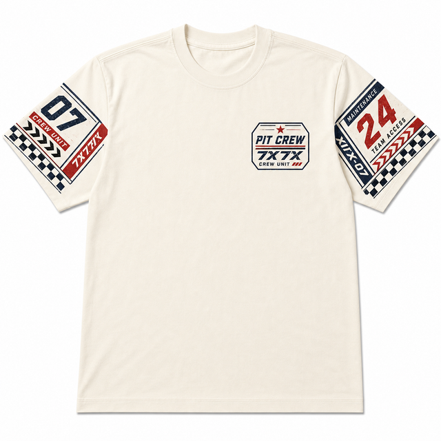 Motorsport Sleeve Patch Cotton T-Shirt