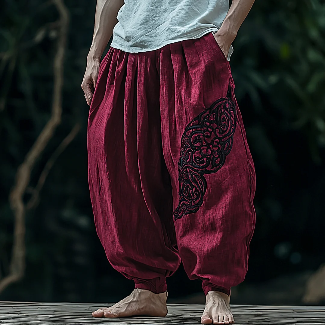 Men's Ethnic Loose Linen Harem Pants-inspireuse