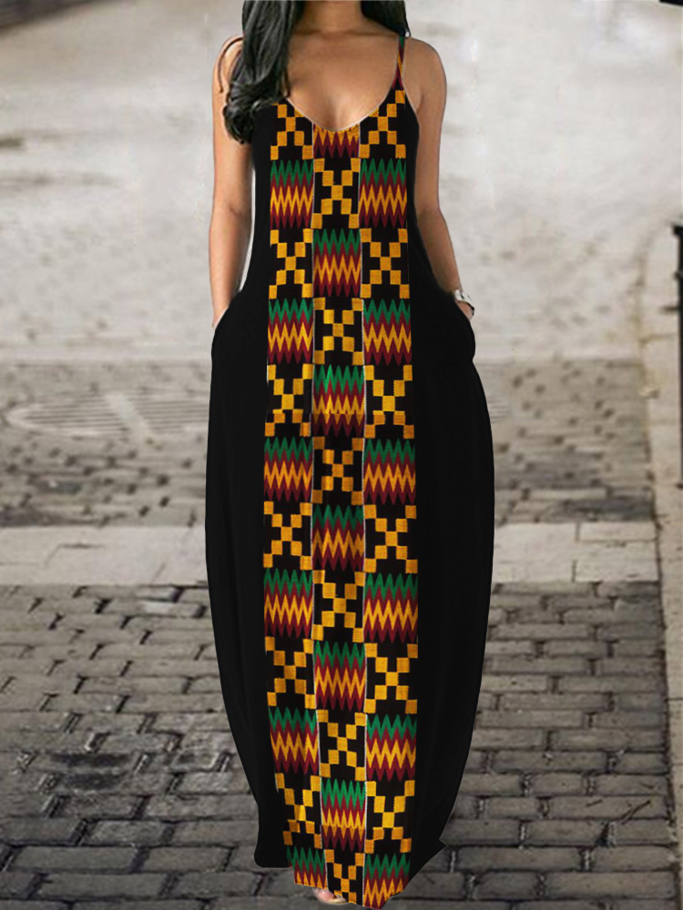 Black Pride Ethnic Kente Inspired Maxi Dress wearshes
