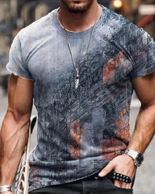 Hot Sale Men's 3D Printed Casual Short Sleeve Printed T-Shirt