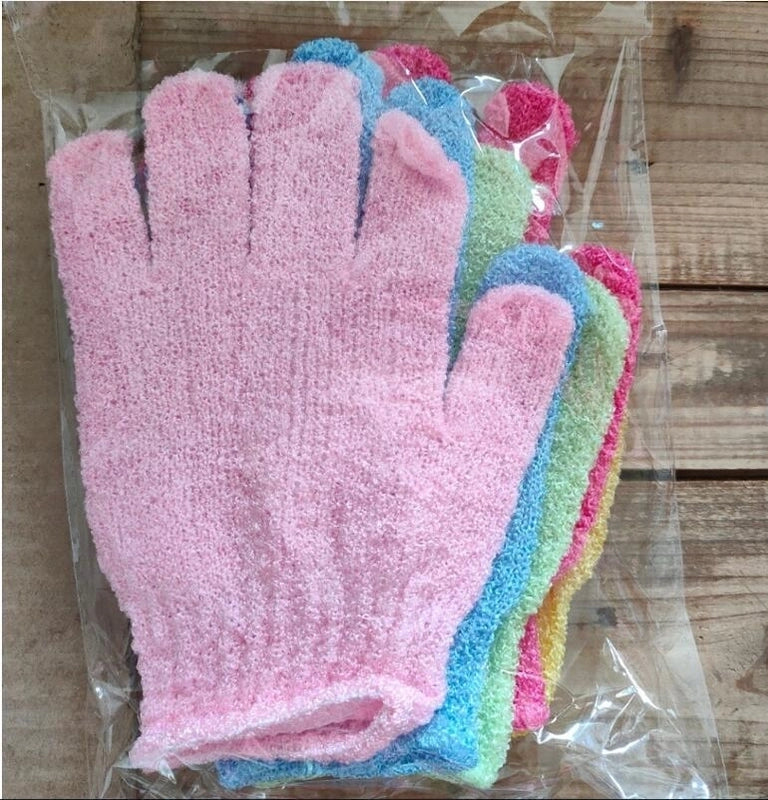 Minimalist Solid Color Nylon Bath Gloves