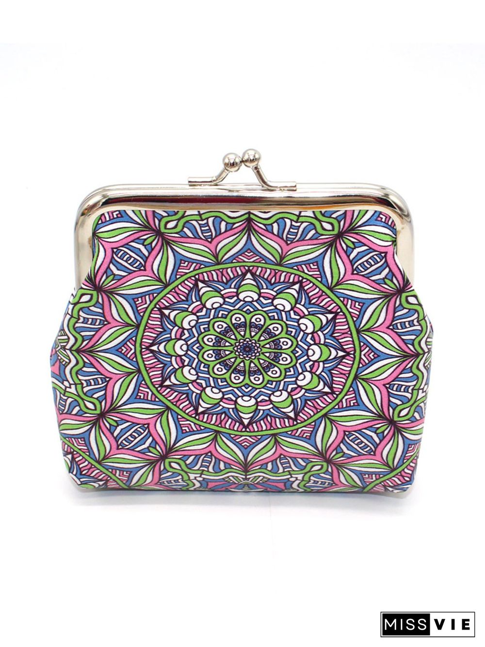 Ethnic Pattern Kiss Buckle Coin Purse Storage Bag