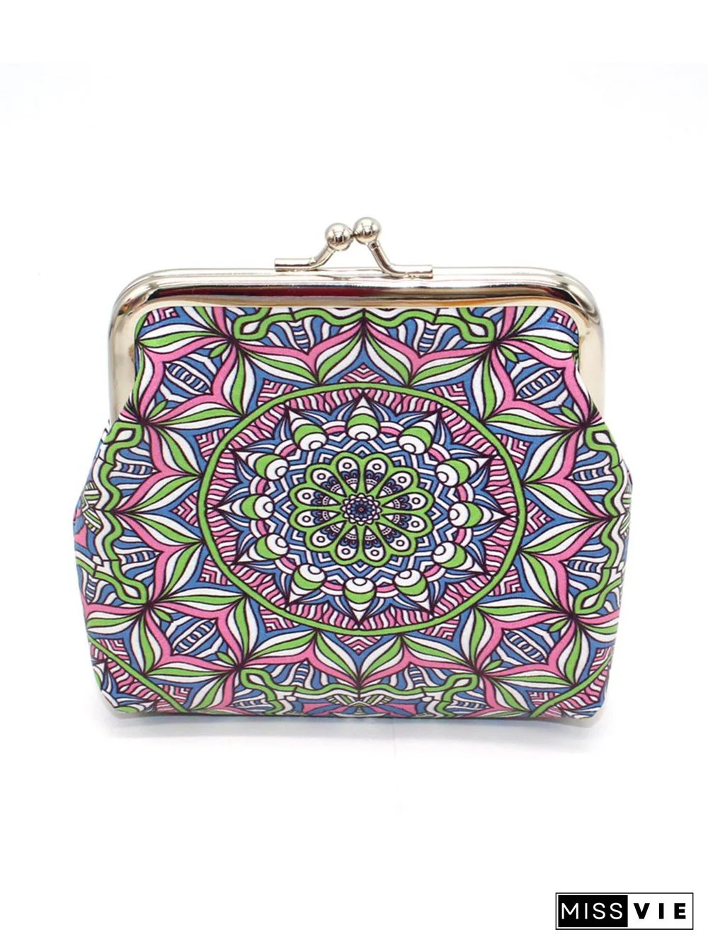 Ethnic Pattern Kiss Buckle Coin Purse Storage Bag