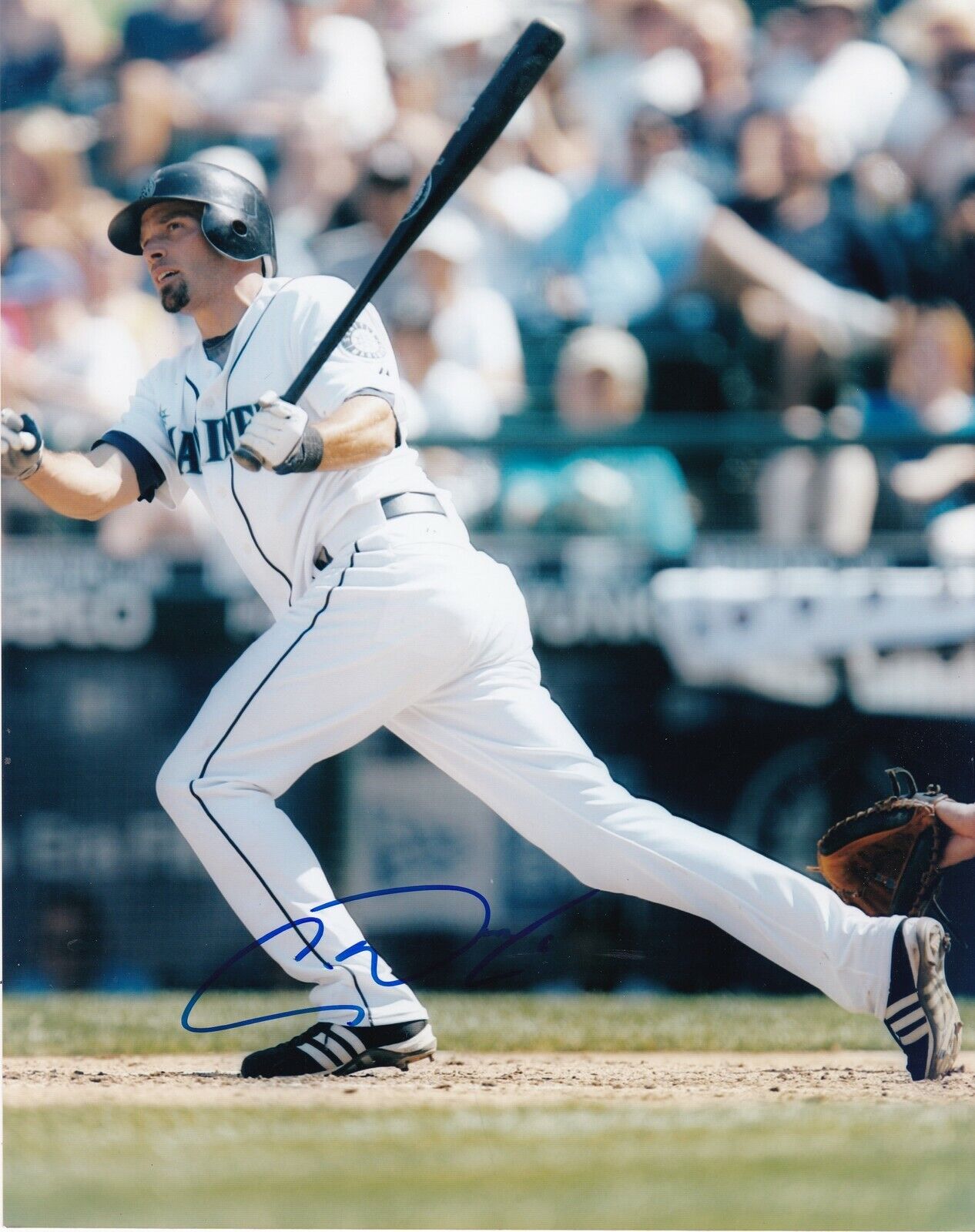 CHRIS WOODWARD SEATTLE MARINERS ACTION SIGNED 8x10