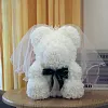 25cm Ornement en forme d'ours en peluche rose artificielle