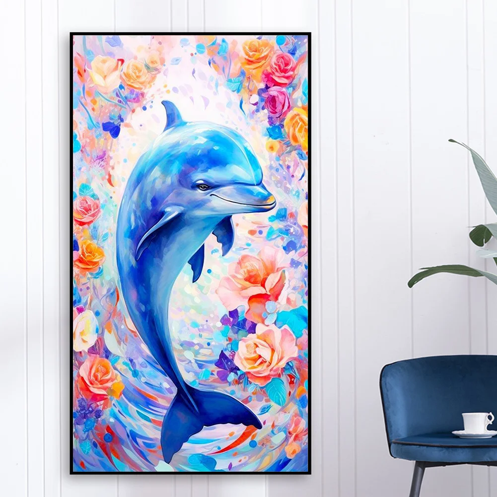 Diamond Painting - Full Round Drill - Dolphin(Canvas|40*70cm)