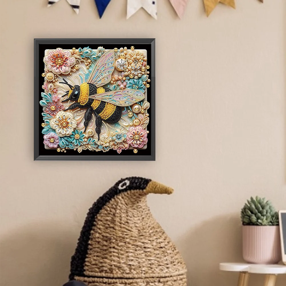 Diamond Painting - Partial Special Shaped Drill - Bee(Canvas|30*30cm)