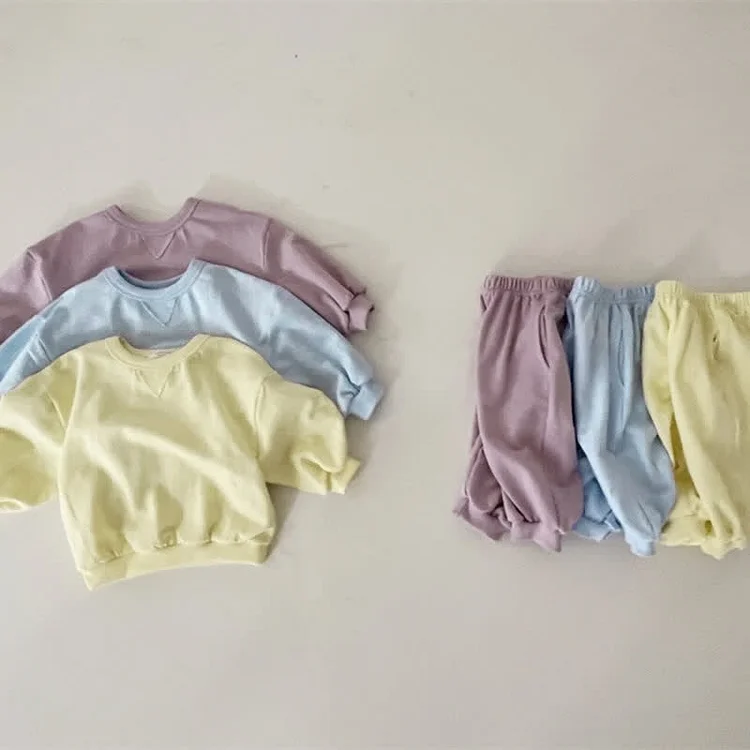 Toddler Solid Color Pullover and Pants Set