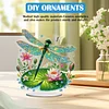 (US Only)Acrylic 2D Flat Print DIY Garden Dragonfly Diamond Art Tabletop Decorations