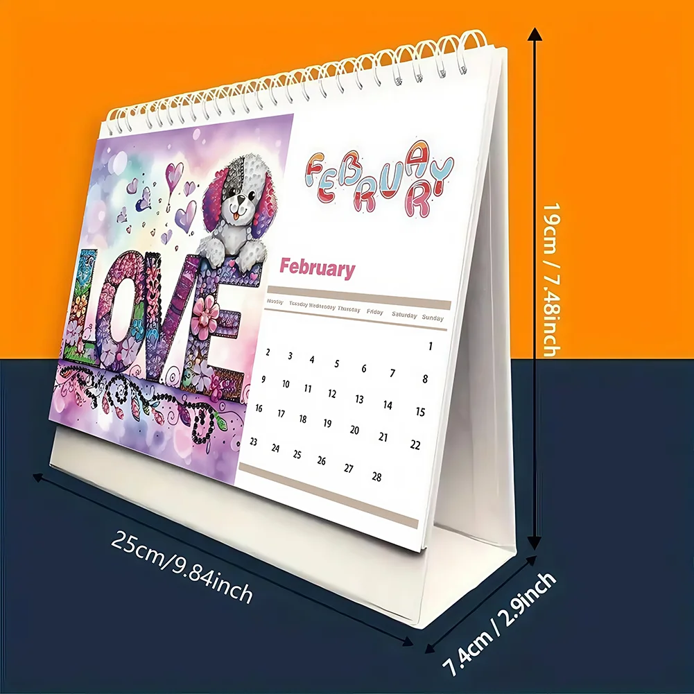 5D/DIY Calendar Crystal Painting Desk Calendars Kit Diamond Decorations Calendar