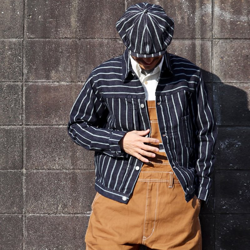 Stylish Denim Striped Long Sleeve Jacket