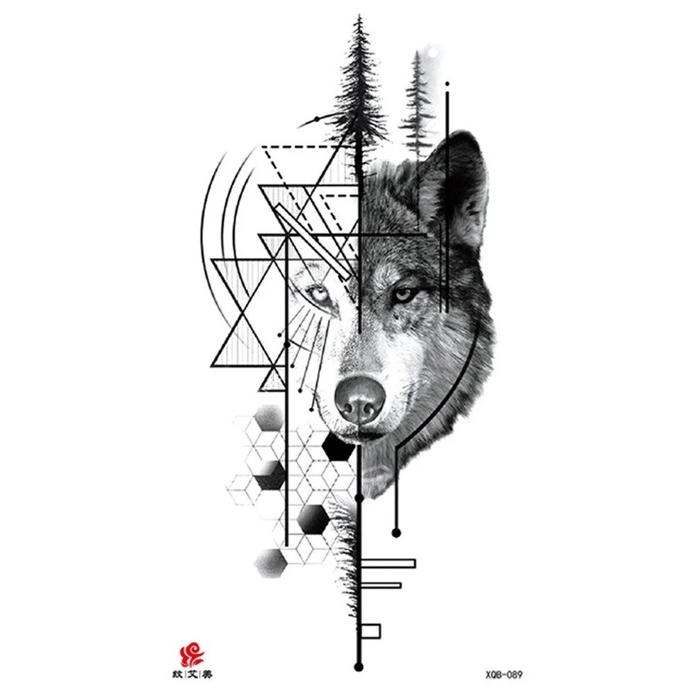 Sdrawing Temporary Tattoo Sticker Tiger Lion Wolf Mermaid Rose Arm Tattoo Hipster Tattoo Man Woman Tattoo Body Art Tatuajes