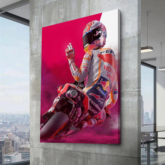 Valentino Rossi From Sky Racing Team Canvas Wall Art
