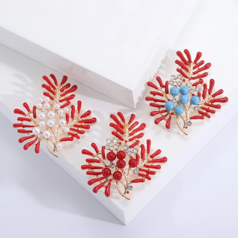 Minimalist Pin Coral Alloy Enamel Women's Brooches