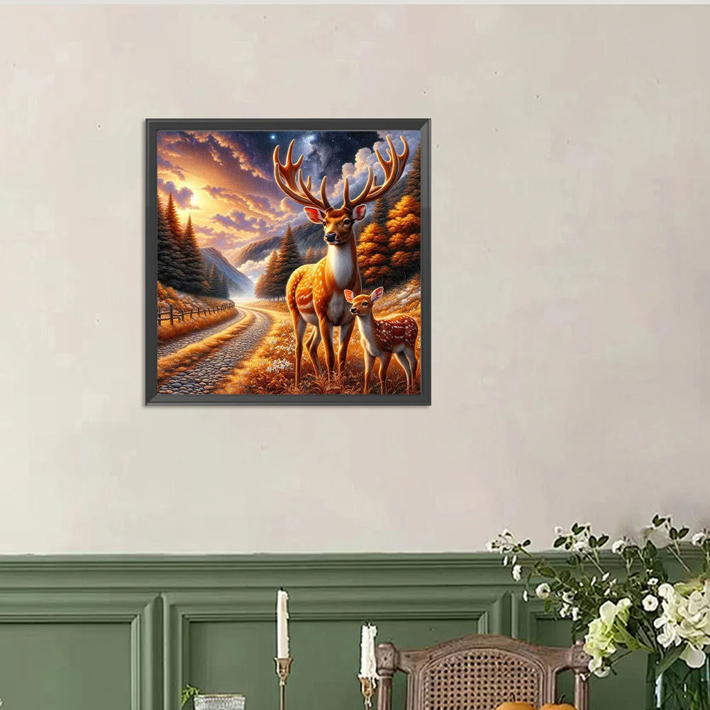 Diamond Painting - Full Round Drill - Autumn Elk(Canvas|40*40cm)