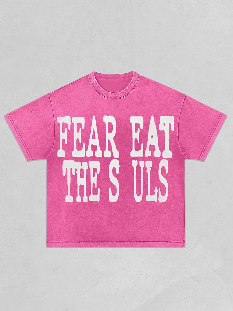 Large Slogan Pink Short Sleeved T-shirt