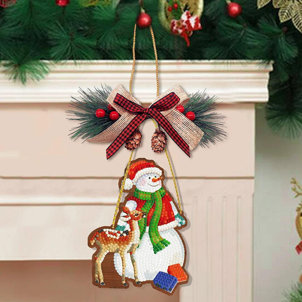 1pcs DIY Diamond Painting Christmas Tree Pendant Christmas Decorations Set