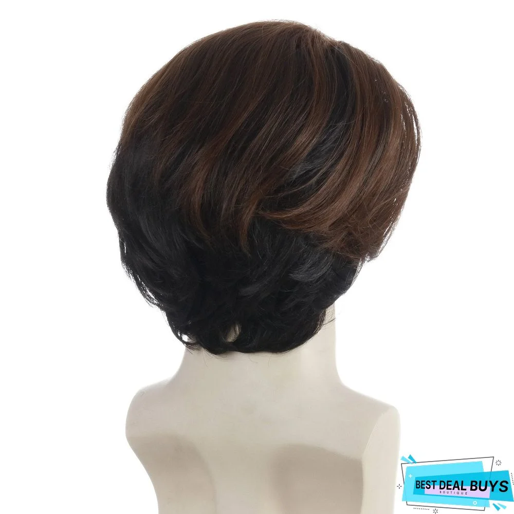 Men's Short Hair Sets of Chemical Fiber Wigs Rose Net